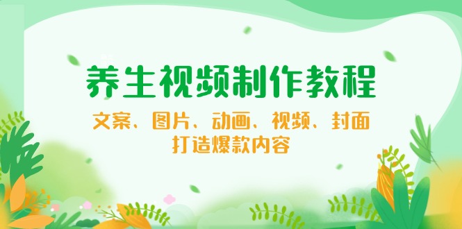养生视频制作教程，文案、图片、动画、视频、封面，打造爆款内容-快名资源网