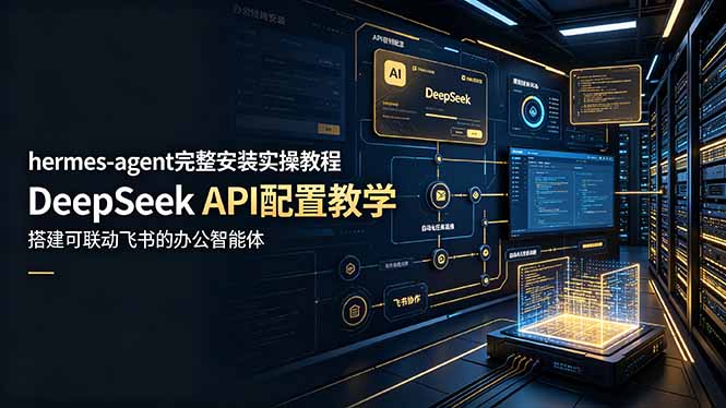 hermes-agent完整安装实操教程，DeepSeek API配置教学，搭建可联动飞书的办公智能体-青虫资源网