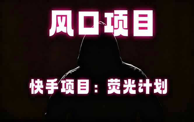快手风口项目，荧光计划托管，长期稳定，适合批量做-快名资源网