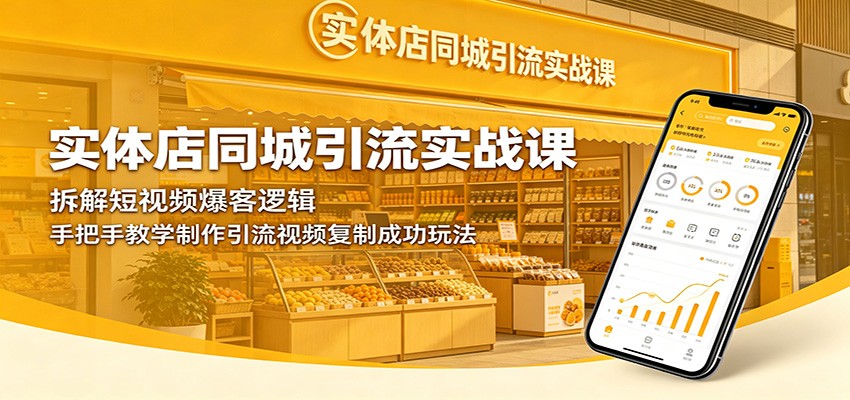 实体店同城引流实战课：拆解短视频爆客逻辑，手把手教学制作引流视频复制成功玩法-快名资源网
