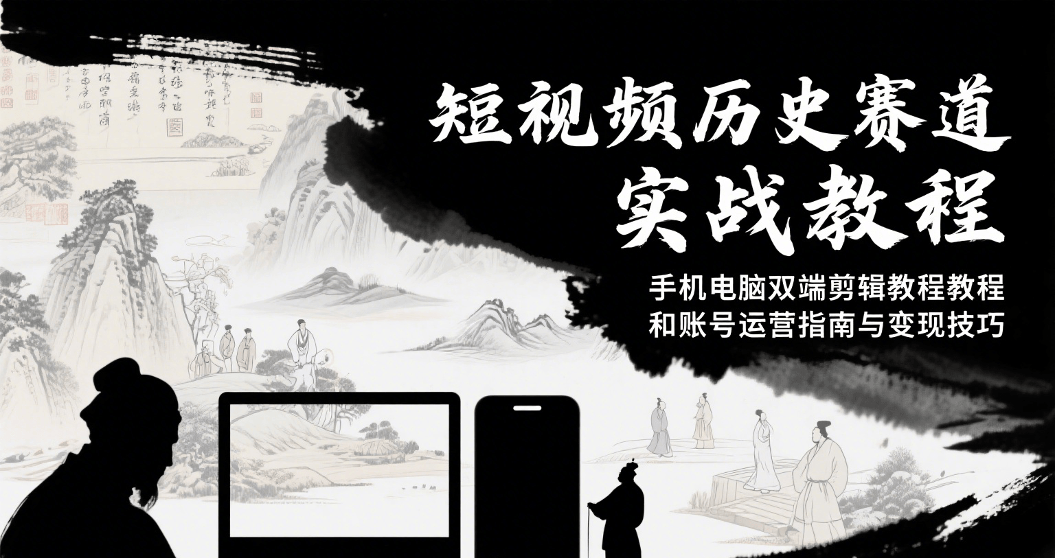 短视频历史赛道实战教程，手机电脑双端剪辑教程和账号运营指南与变现技巧-快名资源网