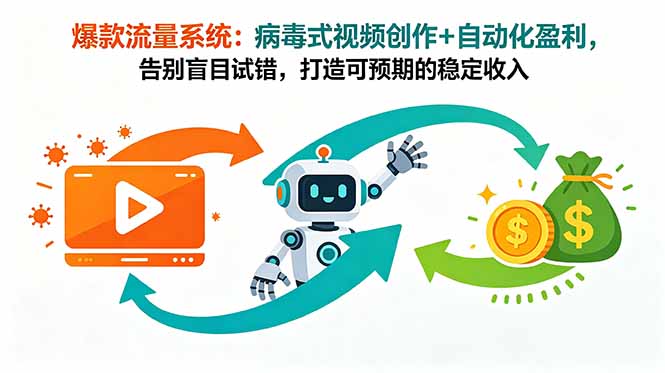 爆款流量系统：病毒式视频创作+自动化盈利，告别盲目试错，打造可预期的稳定收入-快名资源网