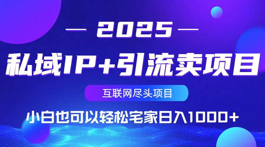 私域IP+引流卖项目，小白也可以做到轻松宅家日入1000+-快名资源网