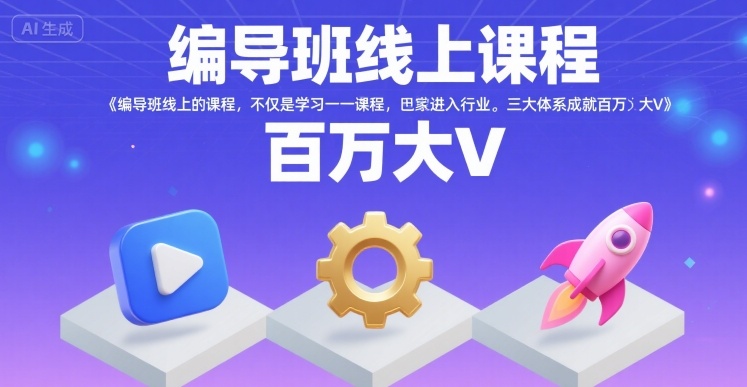 编导班线上课程，不仅是学习一门课程，更是进入一个行业，三大体系成就百万大V-快名资源网
