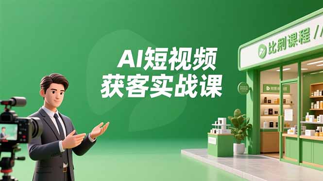 AI短视频获客实战课，数字人创作、实体行业应用、精准引流，30天获取客源月入6万+-快名资源网