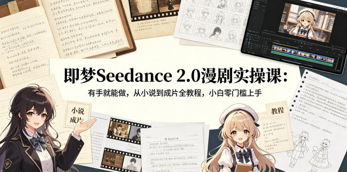 即梦Seedance 2.0漫剧实操课：有手就能做，从小说到成片全教程，小白零门槛上手-快名资源网