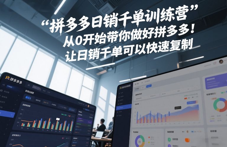 拼多多日销千单训练营，从0开始带你做好拼多多，让日销千单可以快速复制(更新26年5月)-快名资源网