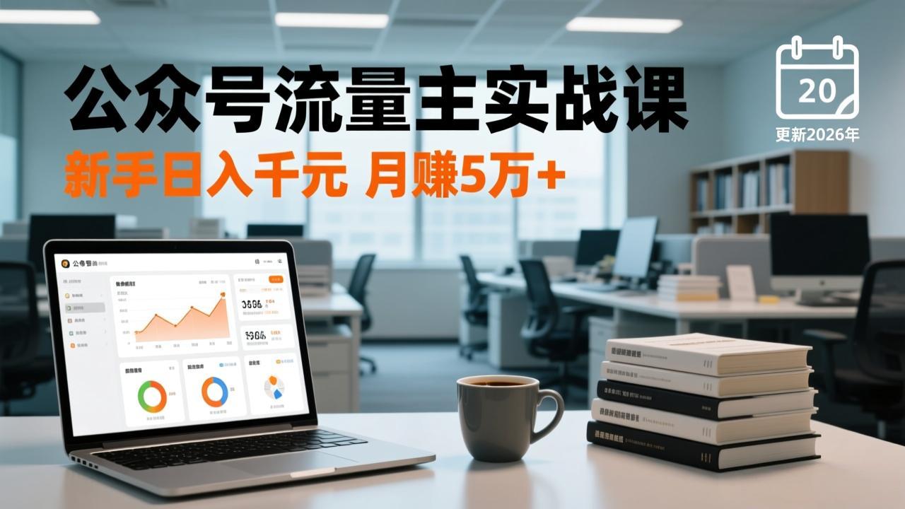公众号流量主实战课-更新26年3月，爆文写作、流量池运营、多平台分发，新手日入千元月赚5w+-快名资源网