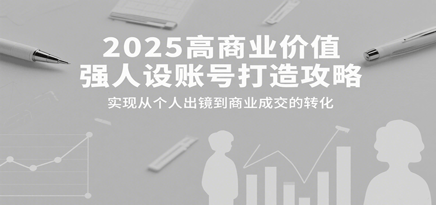 2025高商业价值强人设账号打造攻略，实现从个人出镜到商业成交的转化-快名资源网