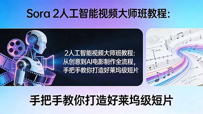 Sora 2人工智能视频大师班教程：从创意到AI电影制作全流程，手把手教你打造好莱坞级短片-快名资源网