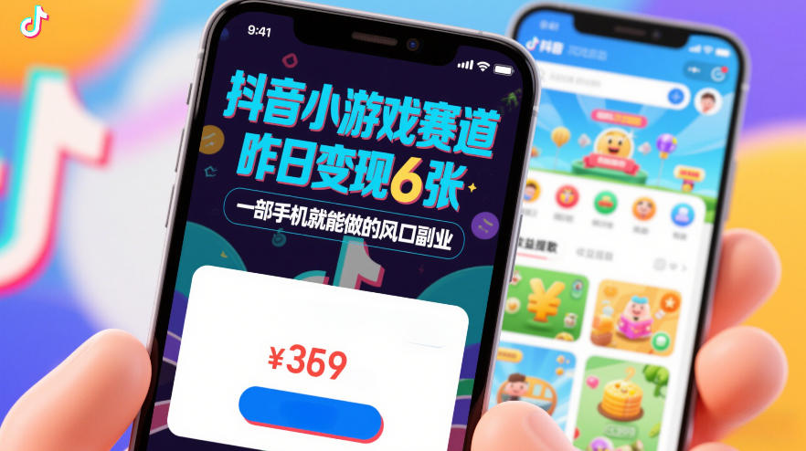 抖音小游戏赛道，昨日变现600+，零基础一部手机就能做的风口副业【揭秘】-快名资源网