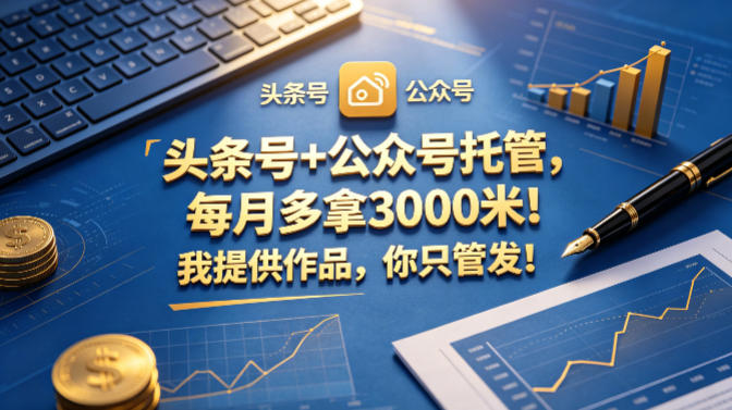 头条号+公众号托管，每月多拿3000米！我提供作品，你只管发！【揭秘】-快名资源网