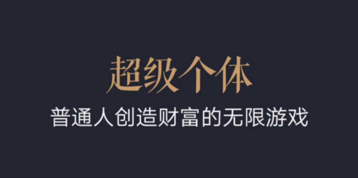 超级个体：2024-2025翻盘指南，普通人创造财富的无限游戏-快名资源网