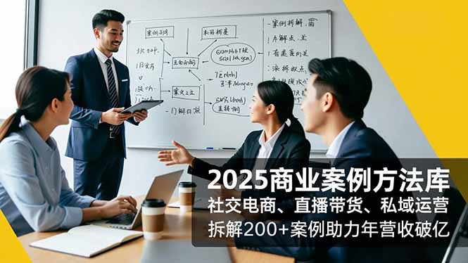 2025商业案例方法库，社交电商、直播带货、私域运营，拆解200+案例助力年营收破亿-快名资源网