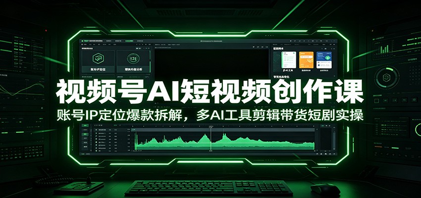 视频号AI短视频创作课：账号IP定位爆款拆解，多AI工具剪辑带货短剧实操-青虫资源网