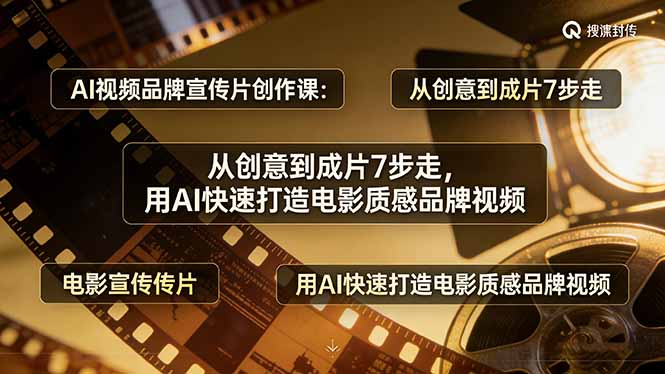AI视频品牌宣传片创作课：从创意到成片7步走，用AI快速打造电影质感品牌视频-快名资源网