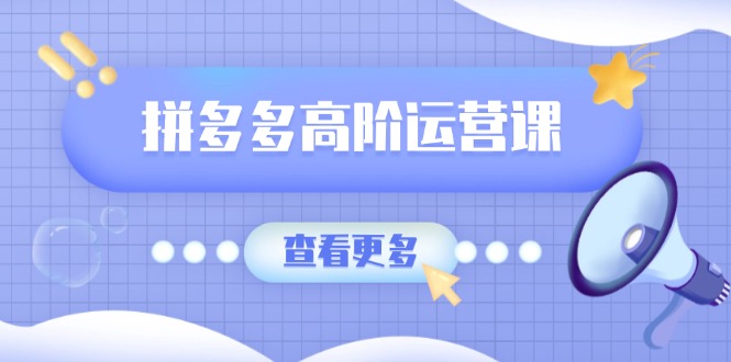 拼多多高阶运营课：极致群爆款玩法，轻付费无尽复制，打造单品爆款之路-快名资源网