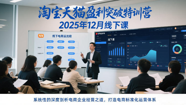淘宝天猫盈利突破特训营25年12月线下课，系统性的深度剖析电商企业经营之道，打造电商标准化运营体系-快名资源网