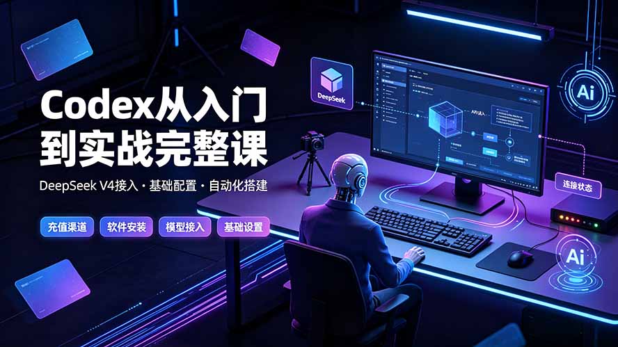 Codex从入门到实战完整课｜充值·安装·接入DeepSeek，记忆·插件·Skill·CLI·MCP全拆解-青虫资源网