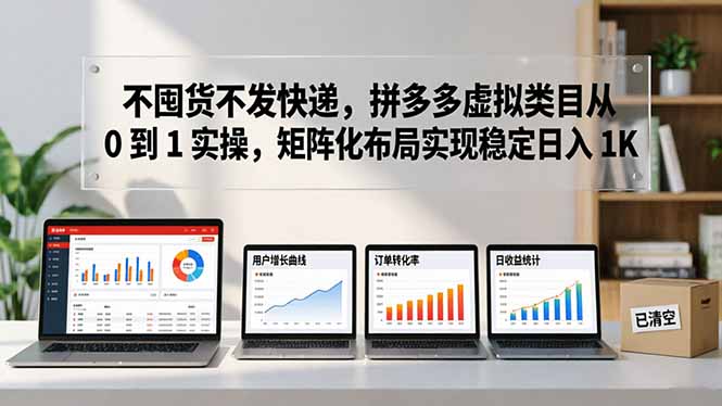 不囤货不发快递，拼多多虚拟类目从 0 到 1 实操，矩阵化布局实现稳定日入 1K-快名资源网