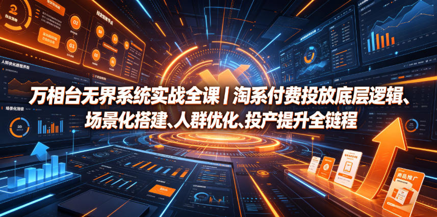 万相台无界系统实战全课｜淘系付费投放底层逻辑、场景化搭建、人群优化、投产提升全链路运营教程-青虫资源网