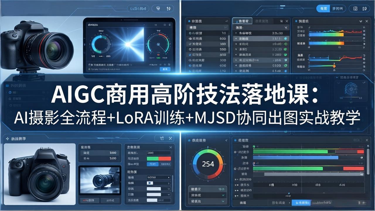 AIGC商用高阶技法落地课：AI摄影全流程+LoRA训练+MJSD协同出图实战教学-快名资源网