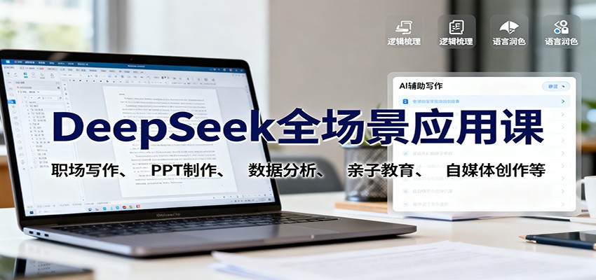 DeepSeek全场景应用课：职场写作、 PPT制作、数据分析、亲子教育、自媒体创作等-快名资源网