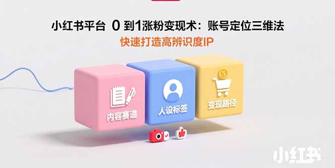 小红书平台0到1涨粉变现术：账号定位三维法，快速打造高辨识度IP-快名资源网