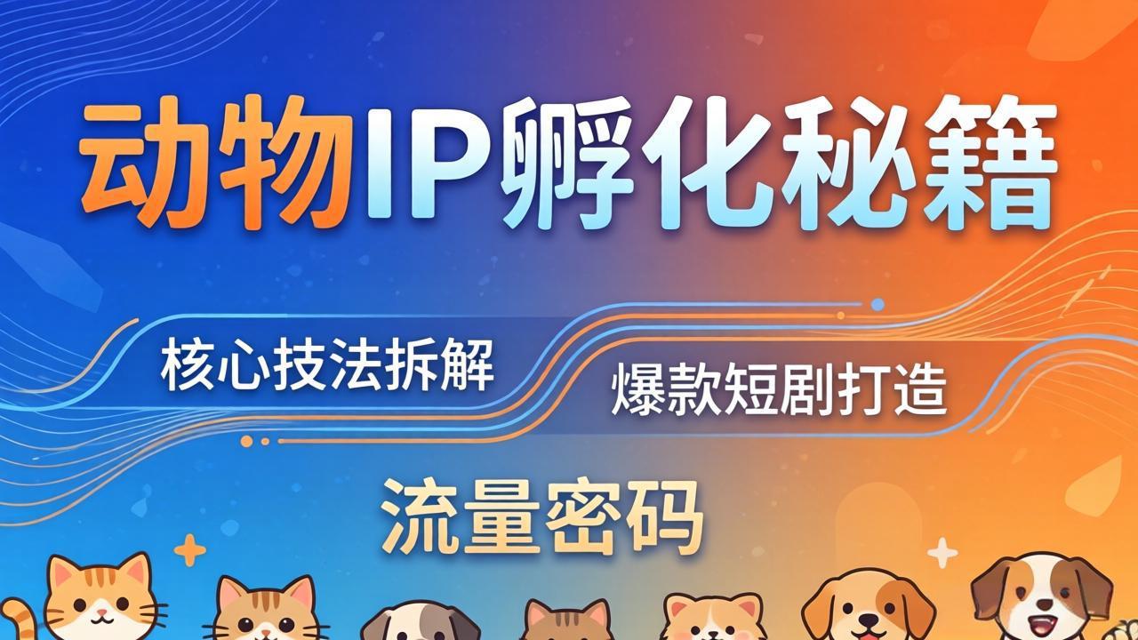 动物IP孵化全套秘籍，三大核心技法拆解，打造爆款萌宠短剧，轻松拿捏赛道流量密码-快名资源网