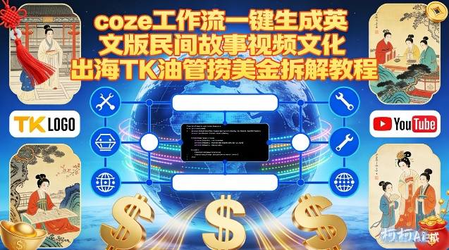 Coze扣子工作流一键生成英文版民间故事视频，文化出海TK油管捞美金拆解教程-快名资源网