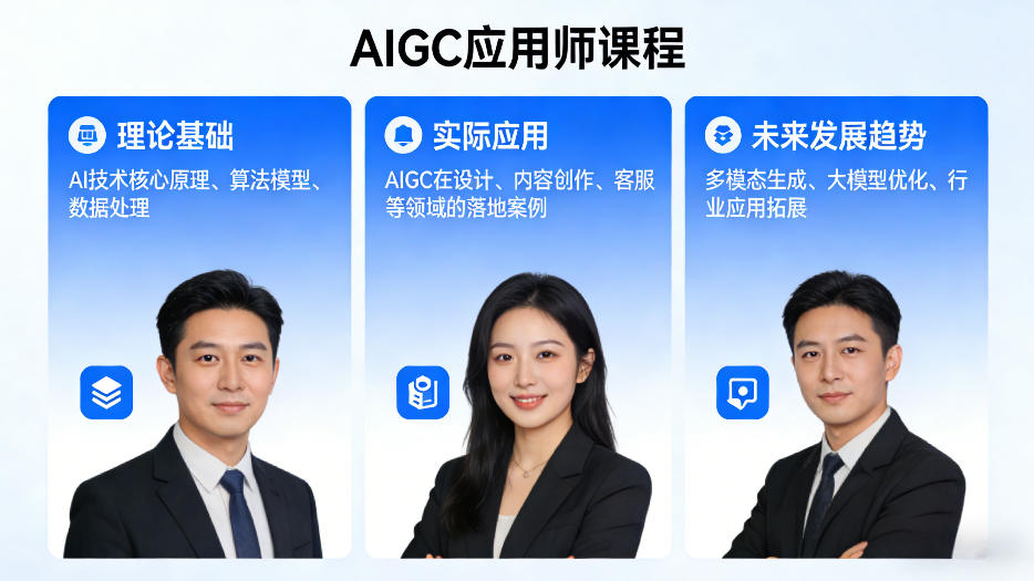 AIGC应用师课程，覆盖了AI技术的理论基础、实际应用、以及未来发展趋势-快名资源网