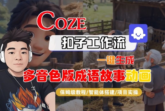Coze扣子智能体工作流一键生成“多音色版成语故事“动画，全流程保姆级教学-快名资源网