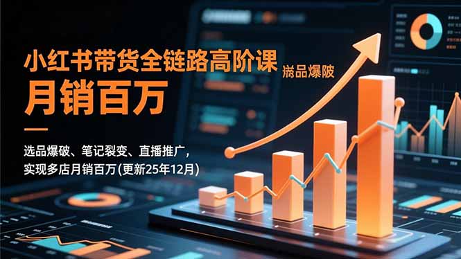小红书带货全链路高阶课，选品爆破、笔记裂变、直播推广，实现多店月销百万(更新25年12月-快名资源网