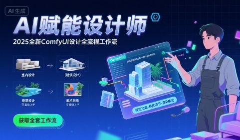 AI赋能设计师， 2025全新comfyui设计全流程工作流 ，室内-建筑-景观-美术，零基础直接上手-快名资源网