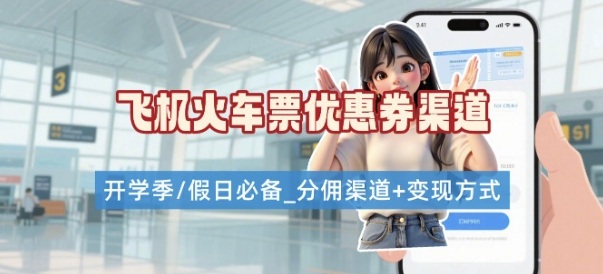 学生党必看！机票火车票优惠券申请渠道 + 项目打法，开学季节日速存-快名资源网