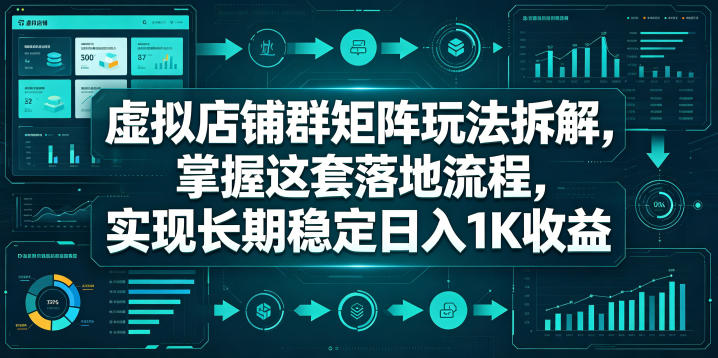 虚拟店铺群矩阵玩法拆解，掌握这套落地流程，实现长期稳定日入1K收益【揭秘】-快名资源网