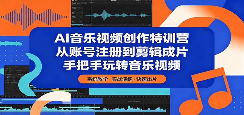 AI音乐视频创作特训营：从账号注册到剪辑成片，手把手玩转音乐视频-青虫资源网