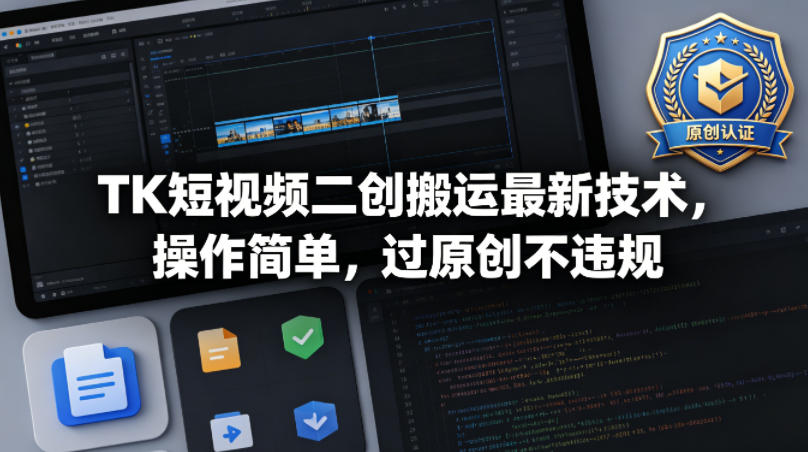 TK短视频二创搬运最新技术，操作简单，过原创不违规-青虫资源网