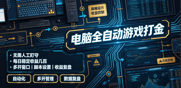 电脑全自动游戏打金，无需人工盯守，每日稳定收益几百！【揭秘】-青虫资源网