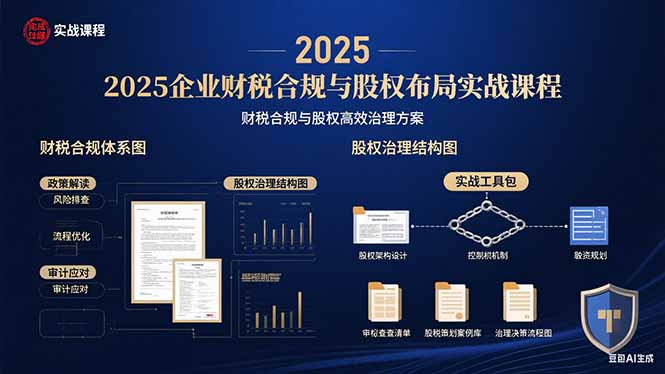 2025企业财税合规与股权布局的实战课程：财税合规与股权高效治理方案-快名资源网