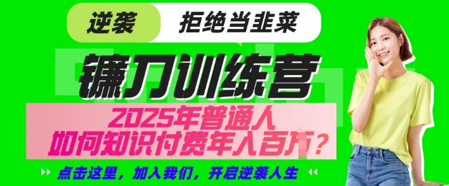 【网创项目终点站-镰刀训练营超级IP合伙人】25年普通人如何通过知识付费实现逆袭【揭秘】-快名资源网