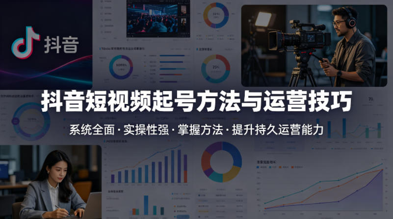 抖音短视频起号方法和运营技巧，内容系统全面实操性强，掌握起号方法，提升账号持久运营能力-快名资源网