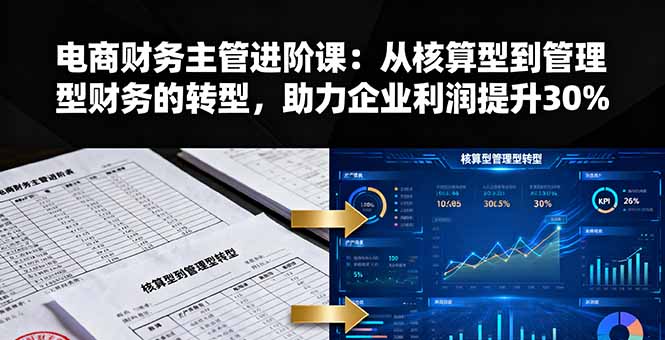 电商财务主管进阶课：从核算型到管理型财务的转型，助力企业利润提升30%-青虫资源网