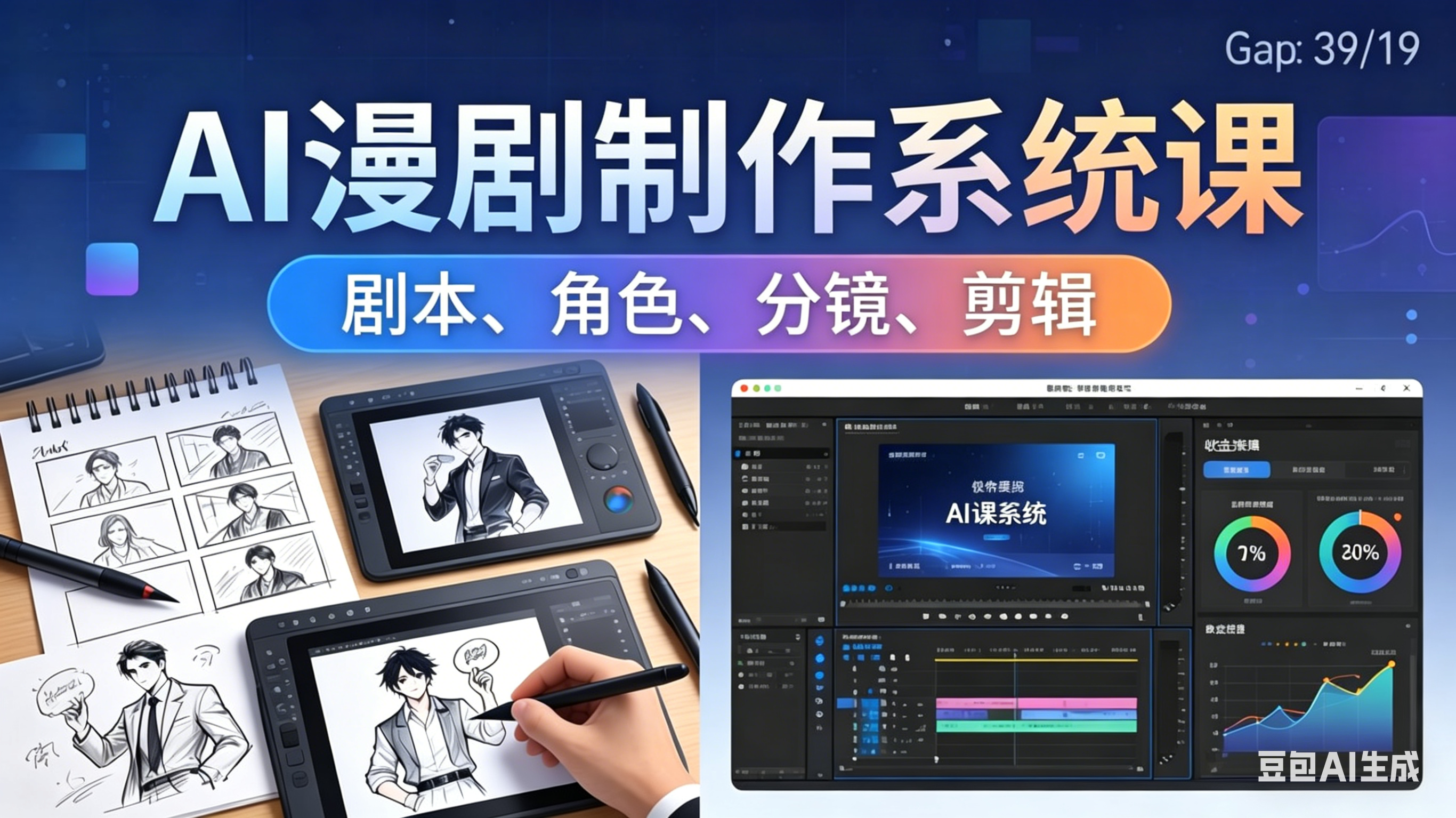 AI漫剧制作系统课：0基础从0到1学会AI制作，掌握剧本、角色、分镜、剪辑全套技能，轻松做号变现-快名资源网