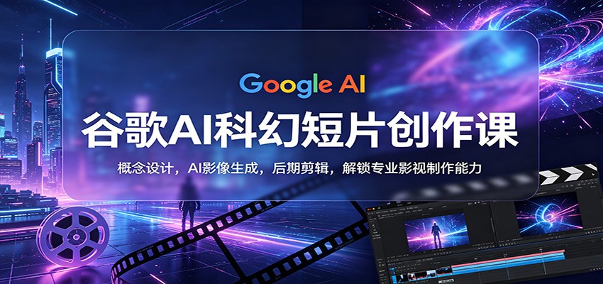 谷歌AI科幻短片创作课：概念设计，AI影像生成，后期剪辑，解锁专业影视制作能力-快名资源网
