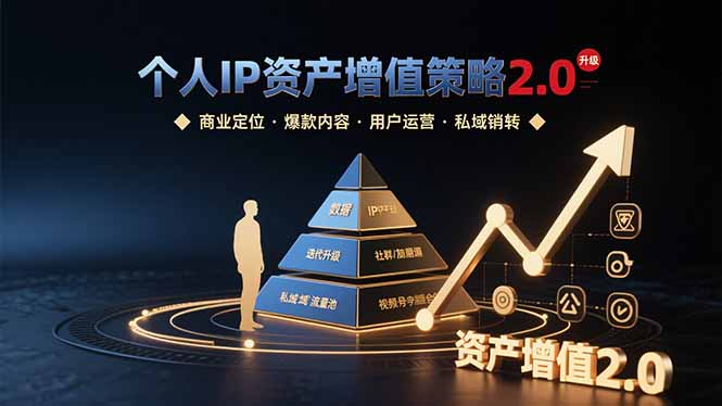 个人IP资产增值策略2.0 拆解商业定位/爆款内容/用户运营/私域销转四大模块-快名资源网