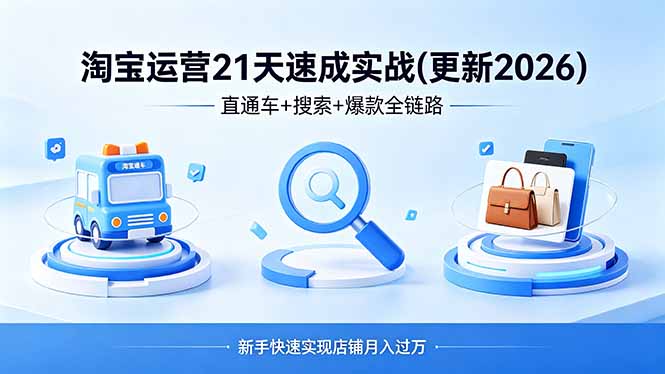 淘宝运营21天速成实战(更新4月-快名资源网