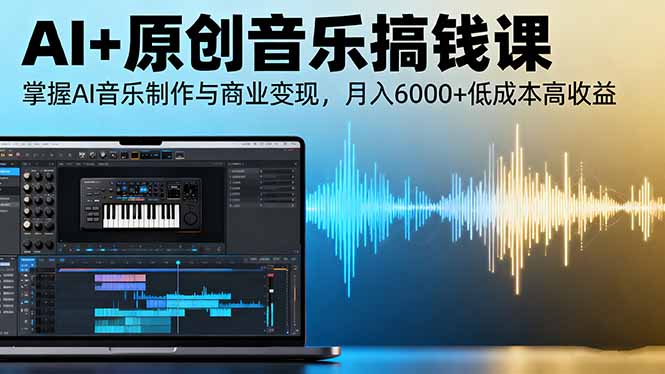 AI+原创音乐搞钱课：掌握AI音乐制作与商业变现，月入6000+低成本高收益-快名资源网