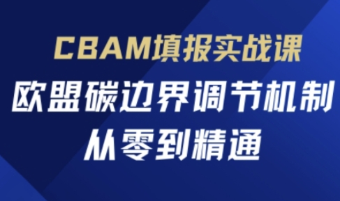 CBAM填报实战课，欧盟碳边界调节机制，从零到精通-快名资源网