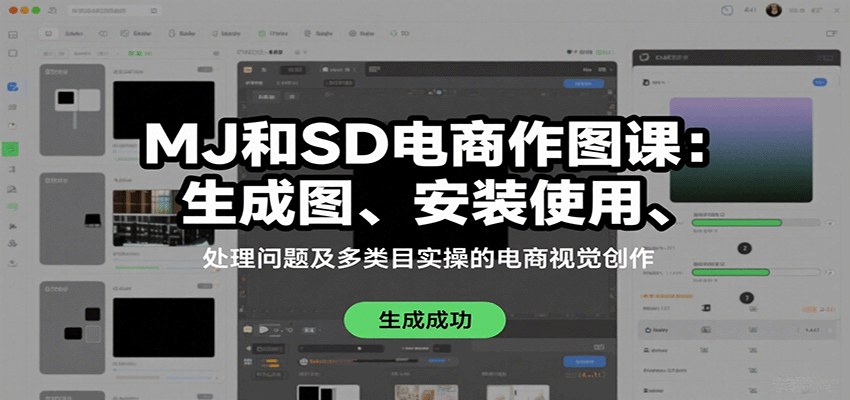MJ和SD电商作图课：生成图、安装使用、处理问题及多类目实操的电商视觉创作-快名资源网
